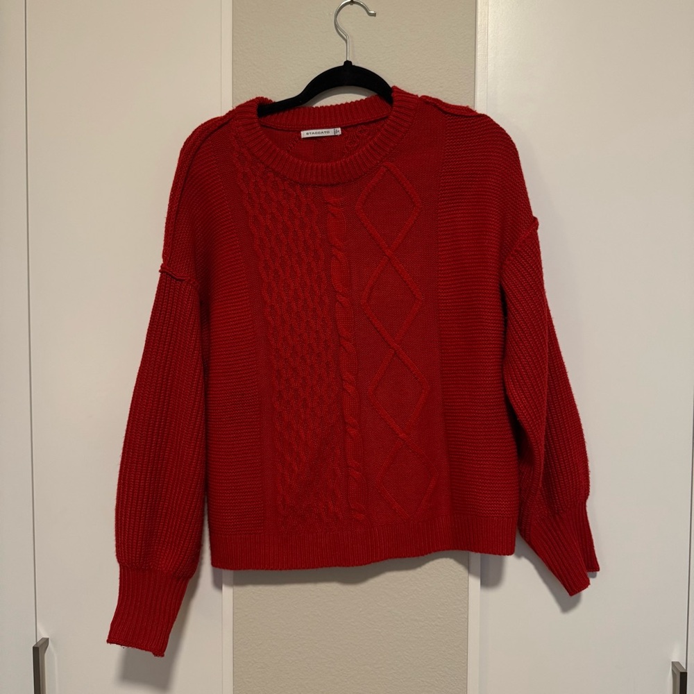 Staccato Vibrant Red Crew Neck Sweater